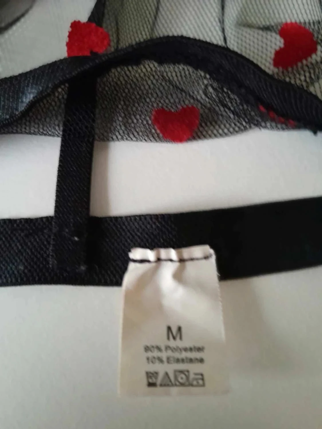 Soutien gorge para mujer, negro con corazones, talla M – photo 5